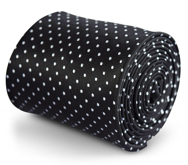black tie with white pin spots design